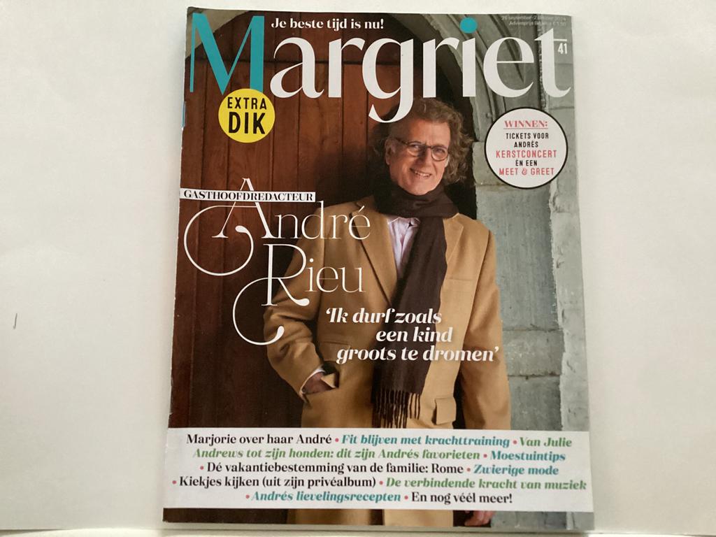 Margriet hoofdredacteur André Rieu nr.41/ 26 september 2024, Ophalen of Verzenden, Nieuw, Damesbladen