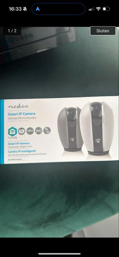 Nedis SmartHome IP Camera WIFICI20CGY - Binnencamera, Audio, Tv en Foto, Videobewaking, Nieuw, Binnencamera, Ophalen