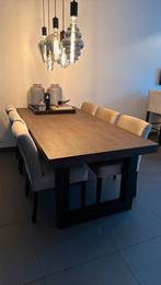 Rofra Home Eettafel 210 cm + 6 Stoelen, Huis en Inrichting, Stoelen, Ophalen, Gebruikt, Bruin, Vijf, Zes of meer stoelen