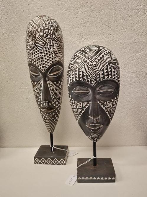 Ornament Afrikaans Masker Tribal - 2 varianten setprijs 20,-, Antiek en Kunst, Kunst | Niet-Westerse kunst, Ophalen of Verzenden