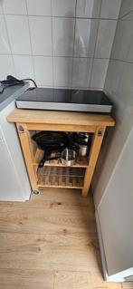 Houten Keuken Trolley, Ophalen, Minder dan 50 cm, Gebruikt, Grenenhout