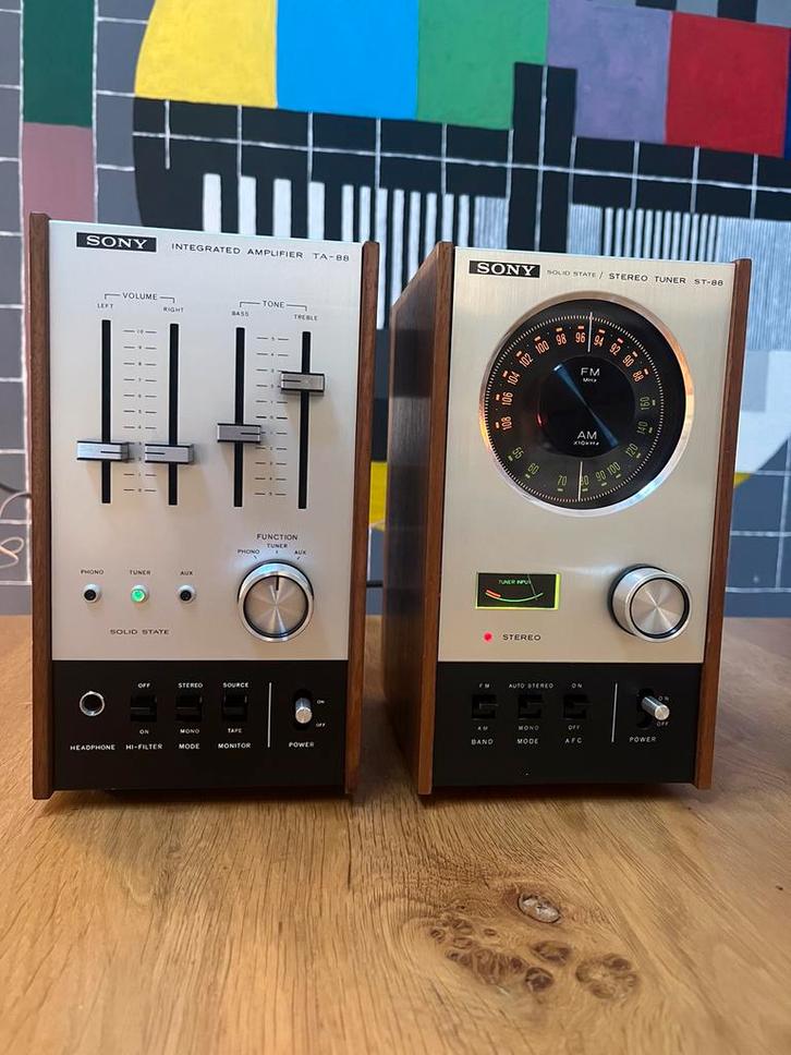 Sony TA-88 & ST-88 Vintage Set - Gereviseerd!, Audio, Tv en Foto, Versterkers en Receivers, Gebruikt, Stereo, Minder dan 60 watt