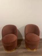 2x Roze Velvet Fauteuils, Huis en Inrichting, Fauteuils, Ophalen of Verzenden, 75 tot 100 cm, 50 tot 75 cm