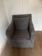 Grijze landelijke fauteuil, Ophalen, Gebruikt, Stof, 75 tot 100 cm
