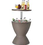 Koelbijzettafel met ijskoeler / bierkoeler / BBQ tafel, Tuin en Terras, Ophalen of Verzenden, Gebruikt, Rond, Overige materialen