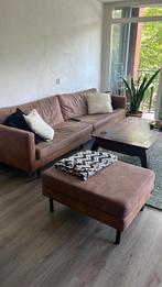 Suede Sissy Boy Hoekbank met Hocker, Huis en Inrichting, Banken | Bankstellen, Ophalen, 250 tot 300 cm, Gebruikt, 100 tot 125 cm