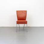 4x Montis Spica Stoel Oranje/Cognac Leder - RVS Frame, Huis en Inrichting, Stoelen, Niet ingevuld, Gebruikt, Overige kleuren, Niet ingevuld
