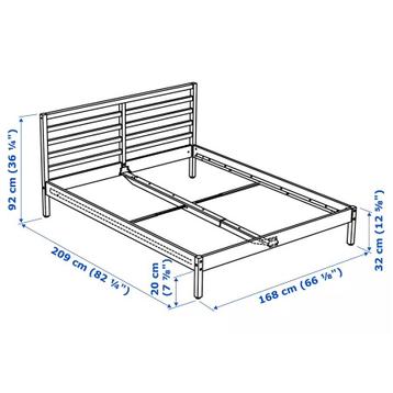 IKEA Tarva Bed 140x200 met Lattenbodem en Matras - afbeelding 3