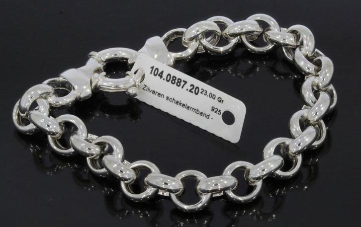Nieuwe jasseron dames armband zilver robuuste schakel 10mm, Sieraden, Tassen en Uiterlijk, Armbanden, Nieuw, Zilver, Zilver, Met edelsteen