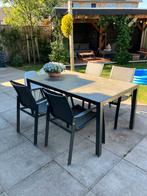 Alumiminium tuinset ruilen voor houtlook, Tuin en Terras, 4 zitplaatsen, Aluminium, Ophalen of Verzenden, Zo goed als nieuw