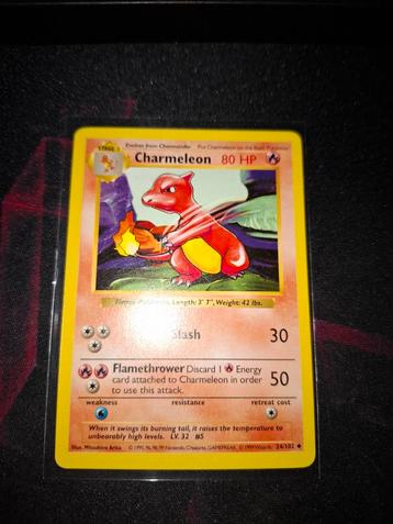 Pokemon Charmeleon Base Set 24/102 Shadowless EXC  beschikbaar voor biedingen