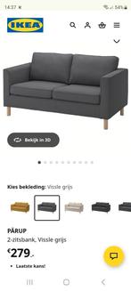 ikea bank grijs 2 zits, Gebruikt, 90 cm, Tweepersoons, Ophalen of Verzenden