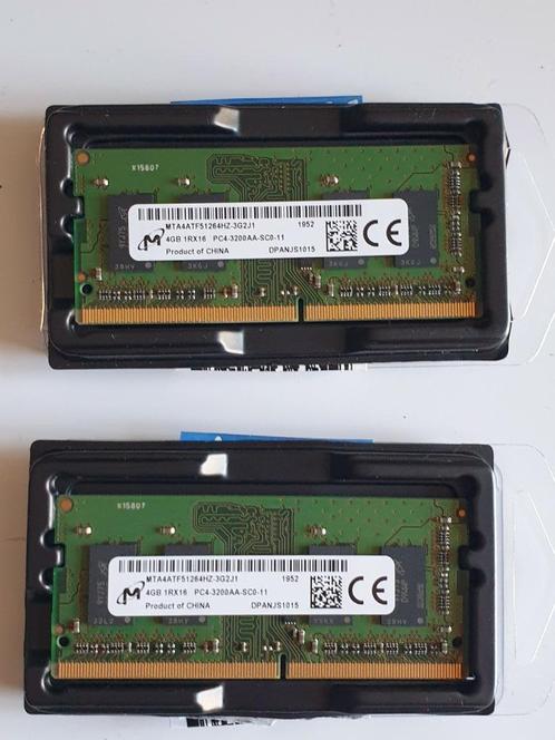 2x 4GB DDR4 Laptop Ram (PC4-3200mhz) 8GB €10, Computers en Software, RAM geheugen, Zo goed als nieuw, Laptop, 8 GB, DDR4, Ophalen of Verzenden