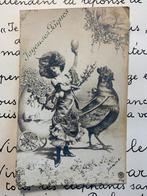 Joyeuses Pâques - Dame met kip (FR), Ophalen of Verzenden, Voor 1920, Gelopen, Feest(dag)