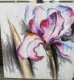 Iris prachtig schilderij 1 bij 1 meter, Ophalen of Verzenden, Zo goed als nieuw