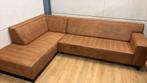 Luxe cognac hoekbank - gereinigd, Ophalen, Gebruikt, Hoekbank, Vierpersoons of meer