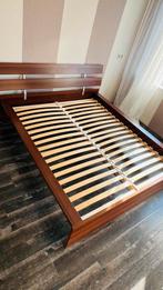 Houten bed 160x200 met lattenbodem - Prima staat!, Ophalen, Bruin, Tweepersoons, Zo goed als nieuw