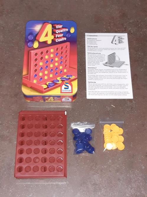 4 op een rij blik reis spel nieuwstaat, Hobby en Vrije tijd, Gezelschapsspellen | Bordspellen, Zo goed als nieuw, Ophalen of Verzenden
