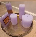 Paarse kaarsen verschillende maten, Huis en Inrichting, Woonaccessoires | Kandelaars en Kaarsen, Ophalen of Verzenden, Overige materialen