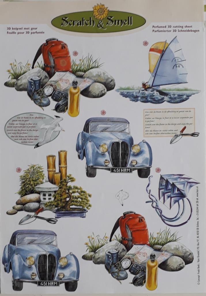 ka. 36 knipvellen o.a. 'Le Suh' en 'Kras' (pakket 6), Hobby en Vrije tijd, Kaarten | Zelf maken, Nieuw, Knipvel, Overige thema's