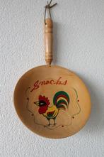 Snackschaal handbeschilderd, schaal, hout, decoratie, Schaal, Rond, Ophalen of Verzenden, Zo goed als nieuw
