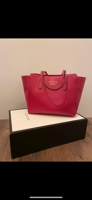 Nieuwe Gucci Swing Leather Tote Bag - Fucsia beschikbaar voor biedingen