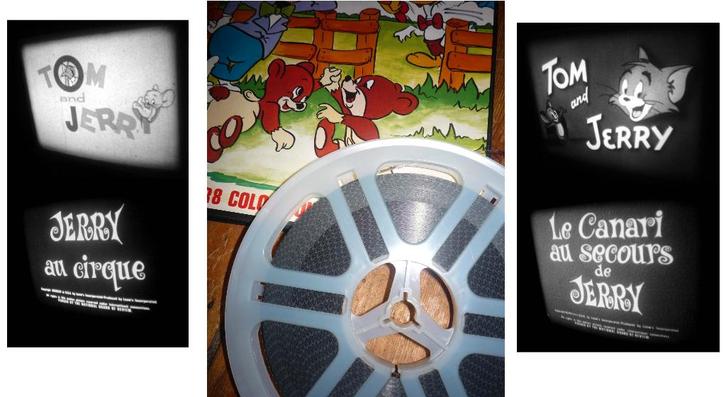 8mm film 2x Tom & Jerry - Circus + Canarie 120mtr silent, Audio, Tv en Foto, Filmrollen, 8mm film, Ophalen of Verzenden