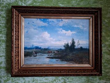 Antiek landschap,  IJsselschilder Overijssel beschikbaar voor biedingen