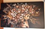 Schilderij veouw met bloemen nieuw mdf canvas 118 x 70 cm, Ophalen