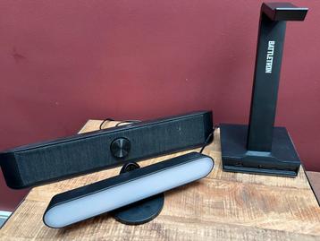 Gaming Soundbar, lichtbalk en Koptelefoon houder Battletron beschikbaar voor biedingen