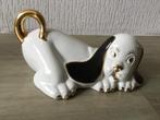 Wit hondenbeeldje , met zwart en goud, Ophalen of Verzenden
