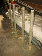 4x steiger poten, spindels, voetspindel steiger, Ophalen, Gebruikt, Rolsteiger of Kamersteiger, Minder dan 2 meter