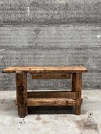 Kleine antieke eiken werkbank met karakter lengte 146 cm, Ophalen of Verzenden, Zo goed als nieuw, 120 tot 170 cm