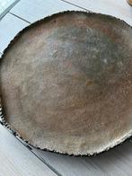 Goud bruin metalen plateau 50 doorsnee, Ophalen, Gebruikt