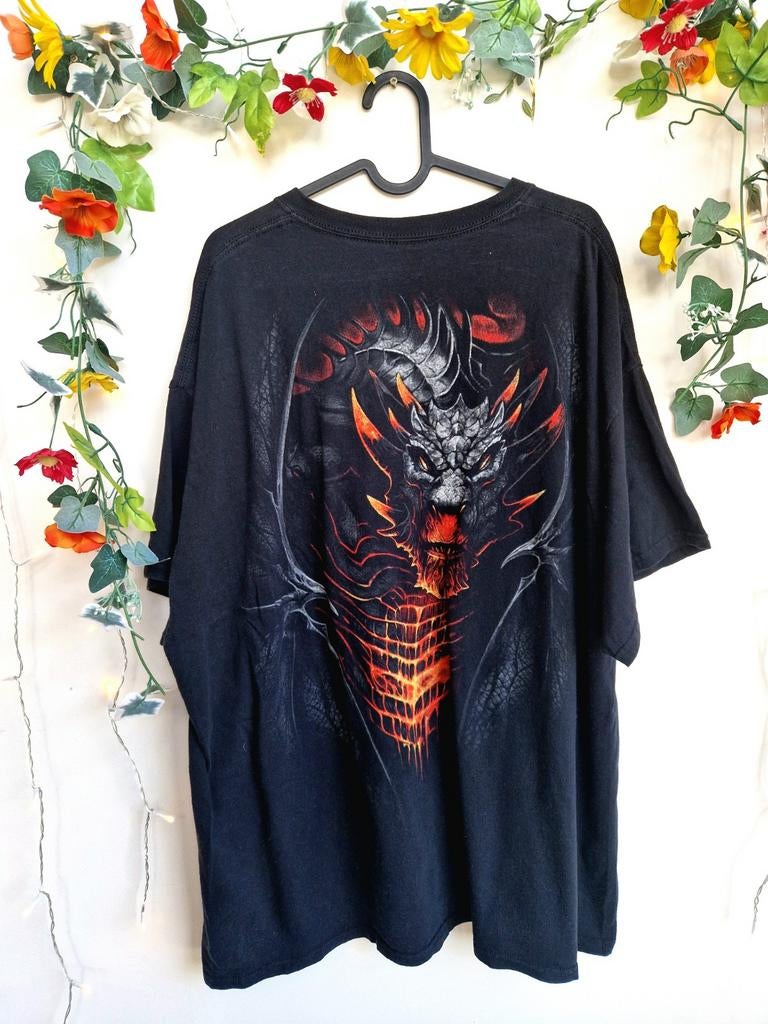 Super gaaf vintage katoen gothic skater draken shirt, Kleding | Heren, T-shirts, Ophalen of Verzenden, Zo goed als nieuw, Maat 56/58 (XL)