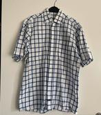John Miller overhemd, wit met blauwe ruit, korte mouw, Kleding | Heren, Overhemden, Ophalen of Verzenden, Zo goed als nieuw, Wit