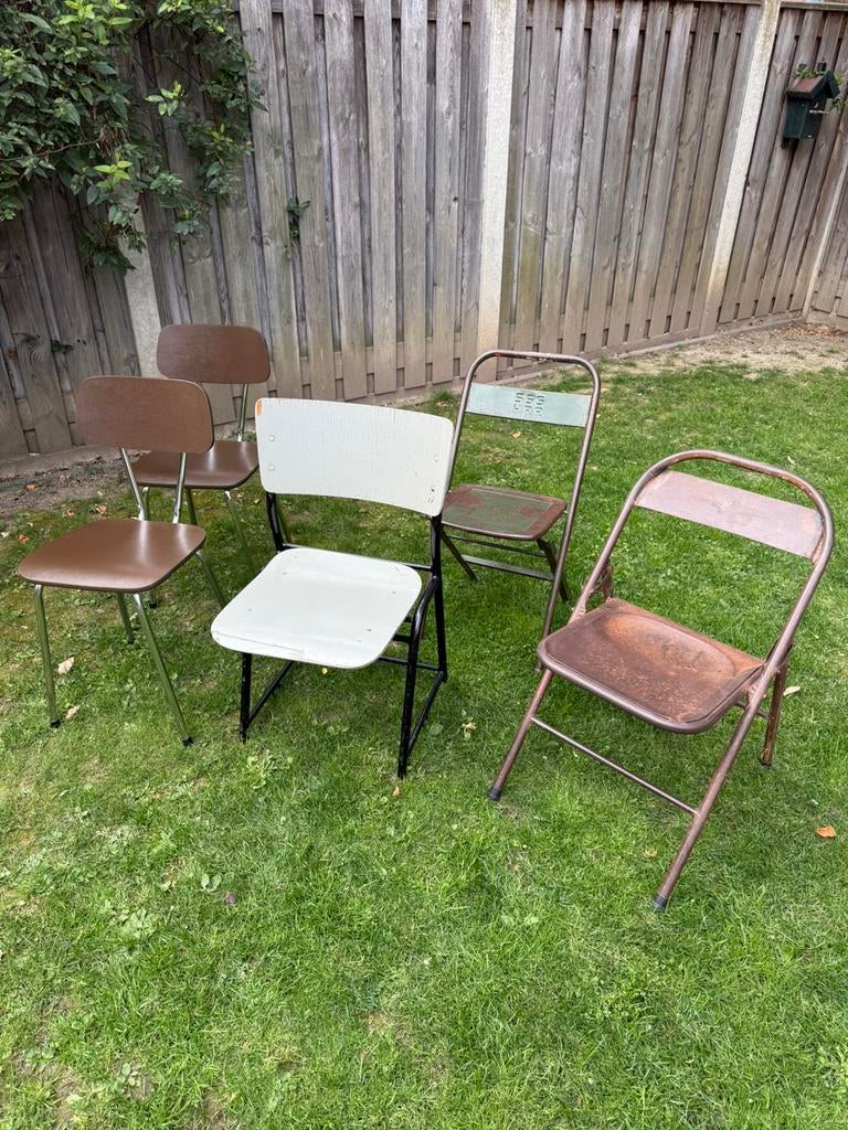 Diverse vintage stoelen, Huis en Inrichting, Stoelen, Ophalen of Verzenden, Gebruikt, Hout