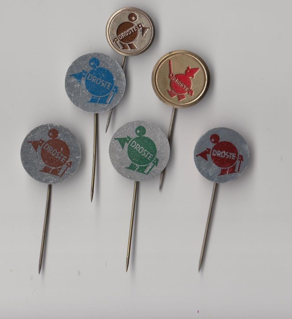 Droste Chocolade Logo speldjes, Gebruikt, Niet vindbaar, Niet vindbaar, Speldje of Pin