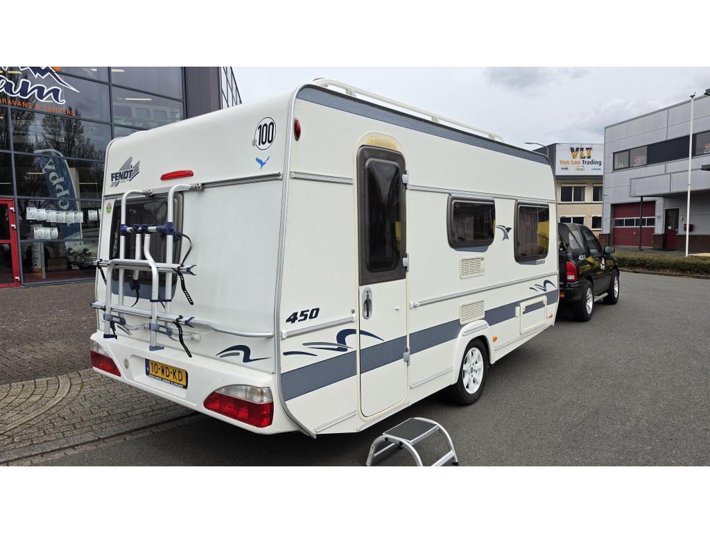 Fendt Bianco 450 QF mover voortent fietsenrek, Caravans en Kamperen, Caravans, Treinzit, Tot en met 3, Schokbreker, 1000 - 1250 kg
