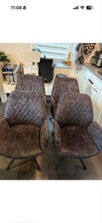 4 draaibare stoelen met armleuning, Huis en Inrichting, Ophalen, Gebruikt, Overige kleuren, Vier