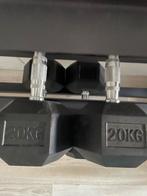 Hexagon Dumbbells 2 x 20 kg – Rubber Hex Dumbbells, Ophalen, Zo goed als nieuw, Dumbbell