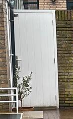 Poortdeur massief hout 195 x 80 cm, Ophalen, Gebruikt, 80 tot 100 cm, Buitendeur