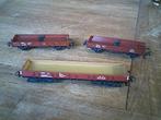 Marklin HO 3x Lagebakwagons nr. 4423 en 4473, Hobby en Vrije tijd, Modeltreinen | H0, Wisselstroom, Gebruikt, Wagon, Ophalen of Verzenden