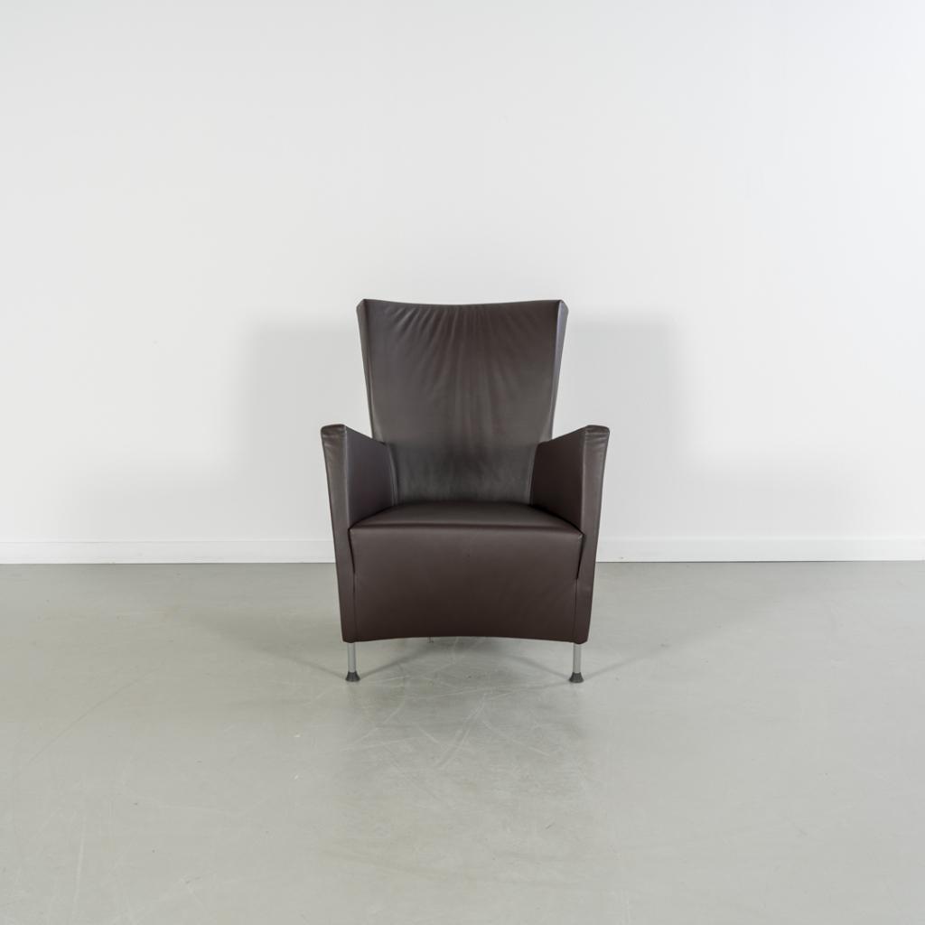 2x Montis Windy Fauteuil Bruin Leder - Staal, Huis en Inrichting, Niet ingevuld, Niet ingevuld, 75 tot 100 cm, Ophalen of Verzenden