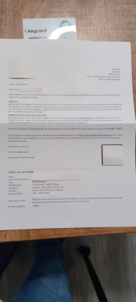 Goedkope midweek in de meivakantie., Ticket of Toegangskaart