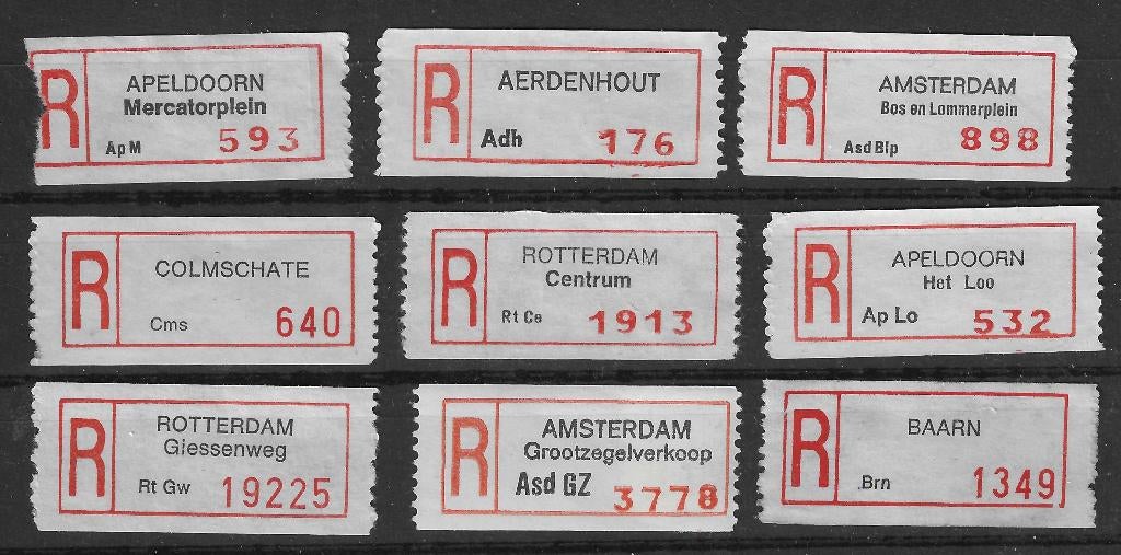Nederland Aantekenstrookjes - 22, Postzegels en Munten, Postzegels | Nederland, Ophalen of Verzenden, Na 1940