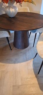 Mooie ronde eethoek incl. 4 stoelen Doorsnee 130, Rond, Ophalen of Verzenden, Zo goed als nieuw, Vijf personen of meer