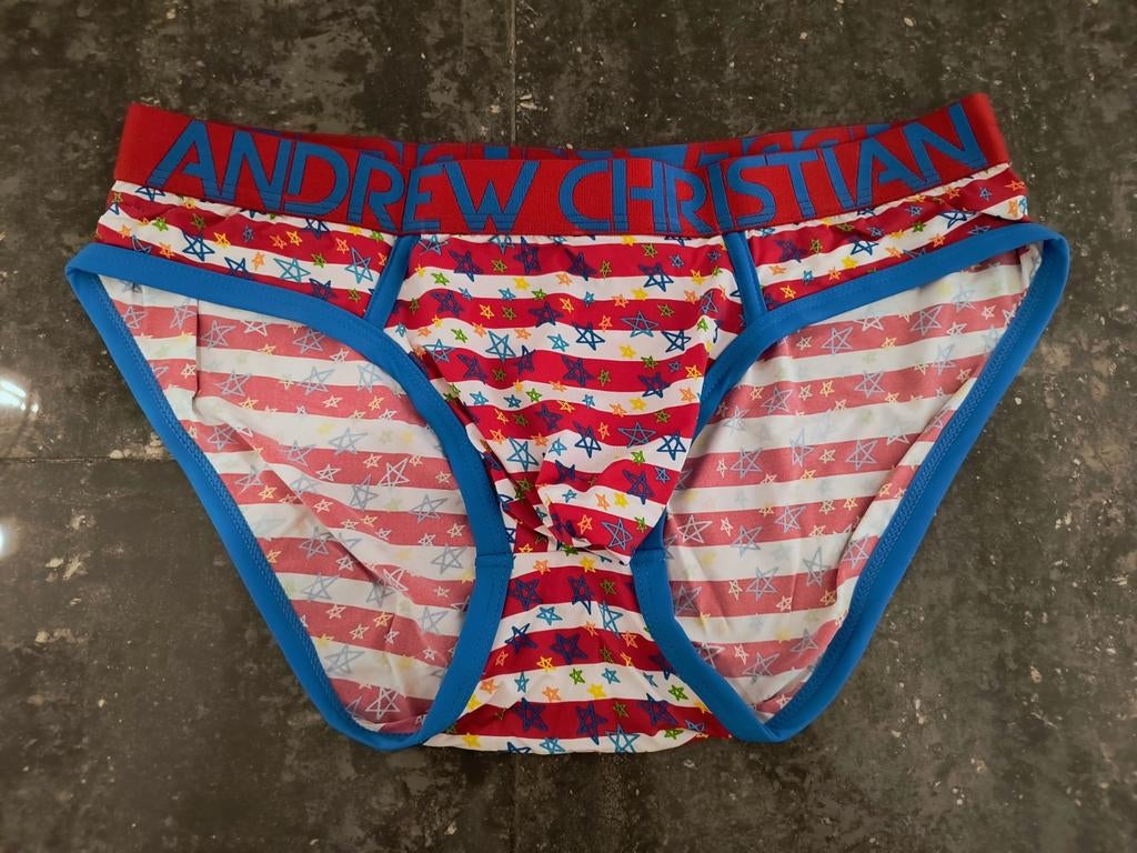 Andrew Christian Rode Witte Gestreepte Heren Slip Ondergoed, Verzenden, Rood, Andrew Christian, Slip