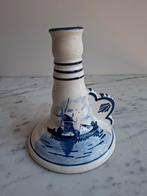 Delfts Blauwe Kandelaar met Hollands Landschap, Ophalen of Verzenden, Keramiek of Aardewerk