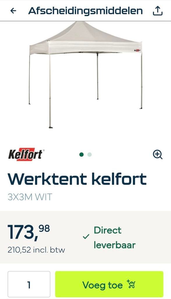 Partytent werktent, Ophalen, Zo goed als nieuw, Minder dan 5 meter